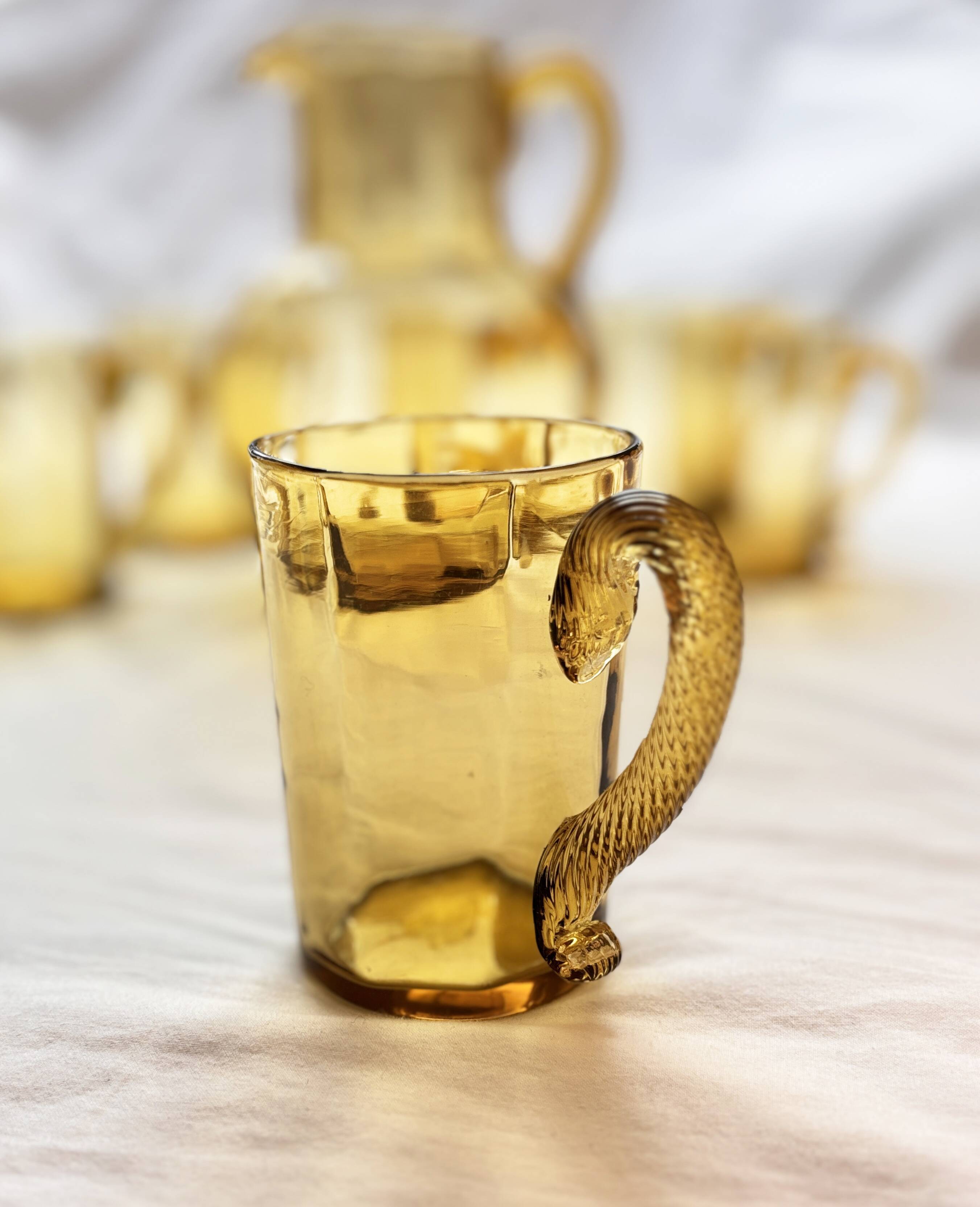 Service à orangeade, 1 cruche et 5 verres