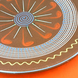 Puigdemont dish Enamelled polychrome terracotta with decoration spirals 1960s