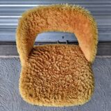 Authentic old vintage furry armchair in good condition