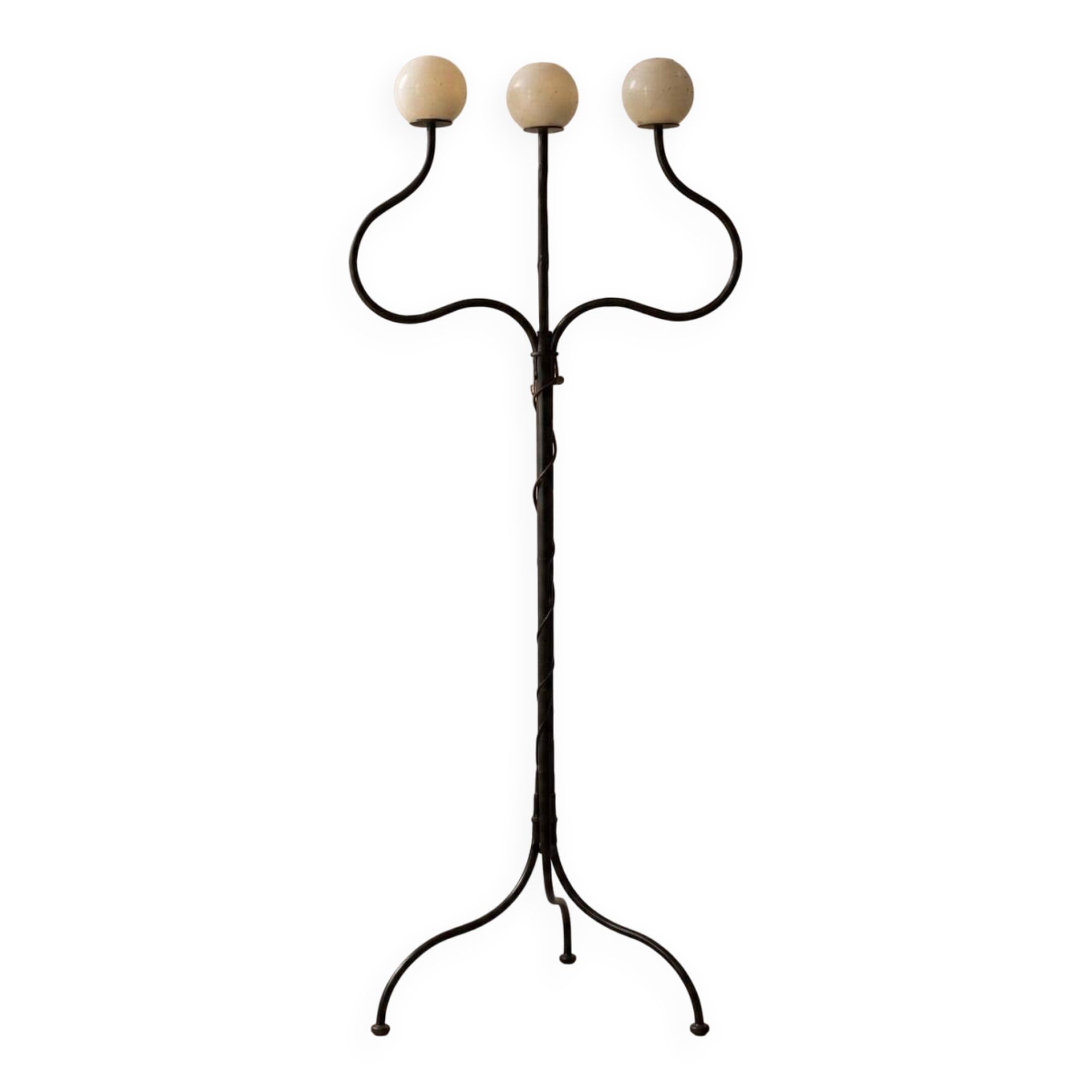 Candelabre de sol en fer forgé sculptural, forgé à la main, années 1990–2000