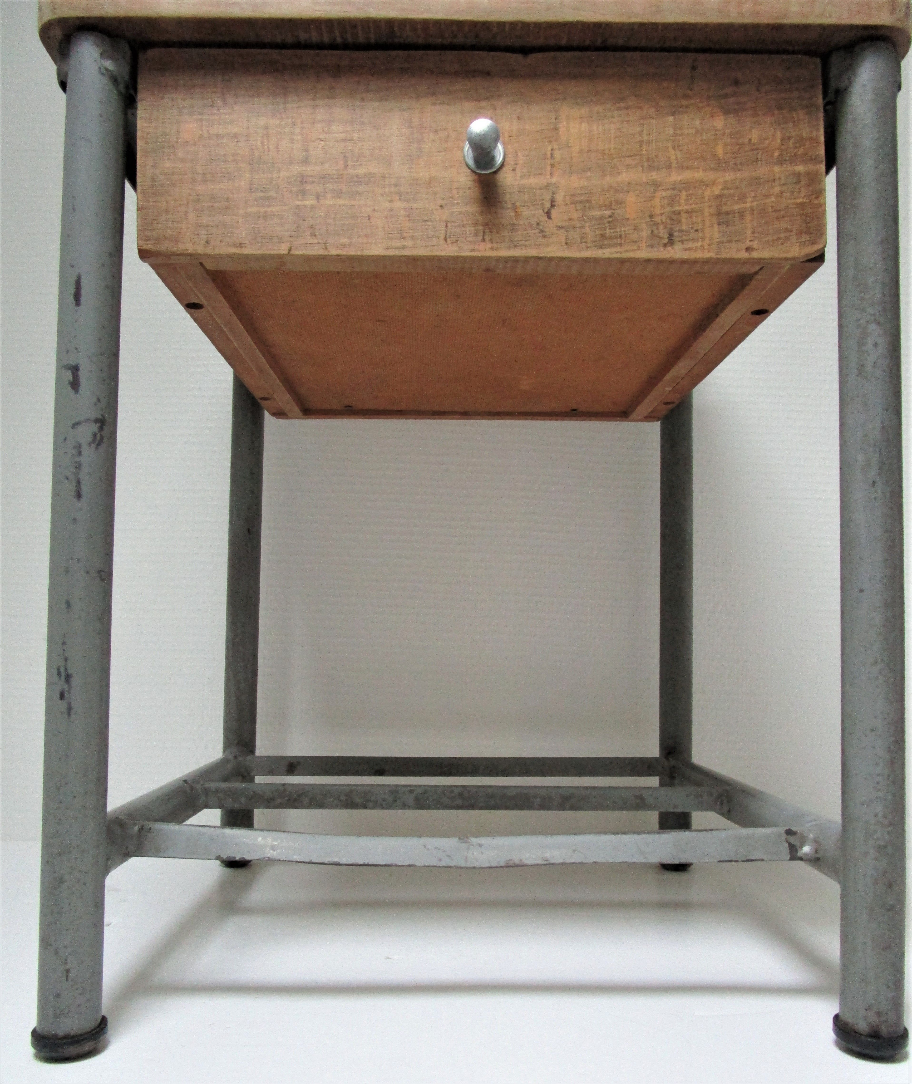Bedside of boarding school wood vintage metal 50 s