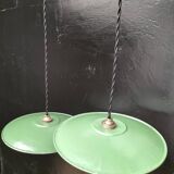Enameled sheet metal pendant lights
