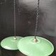 Enameled sheet metal pendant lights