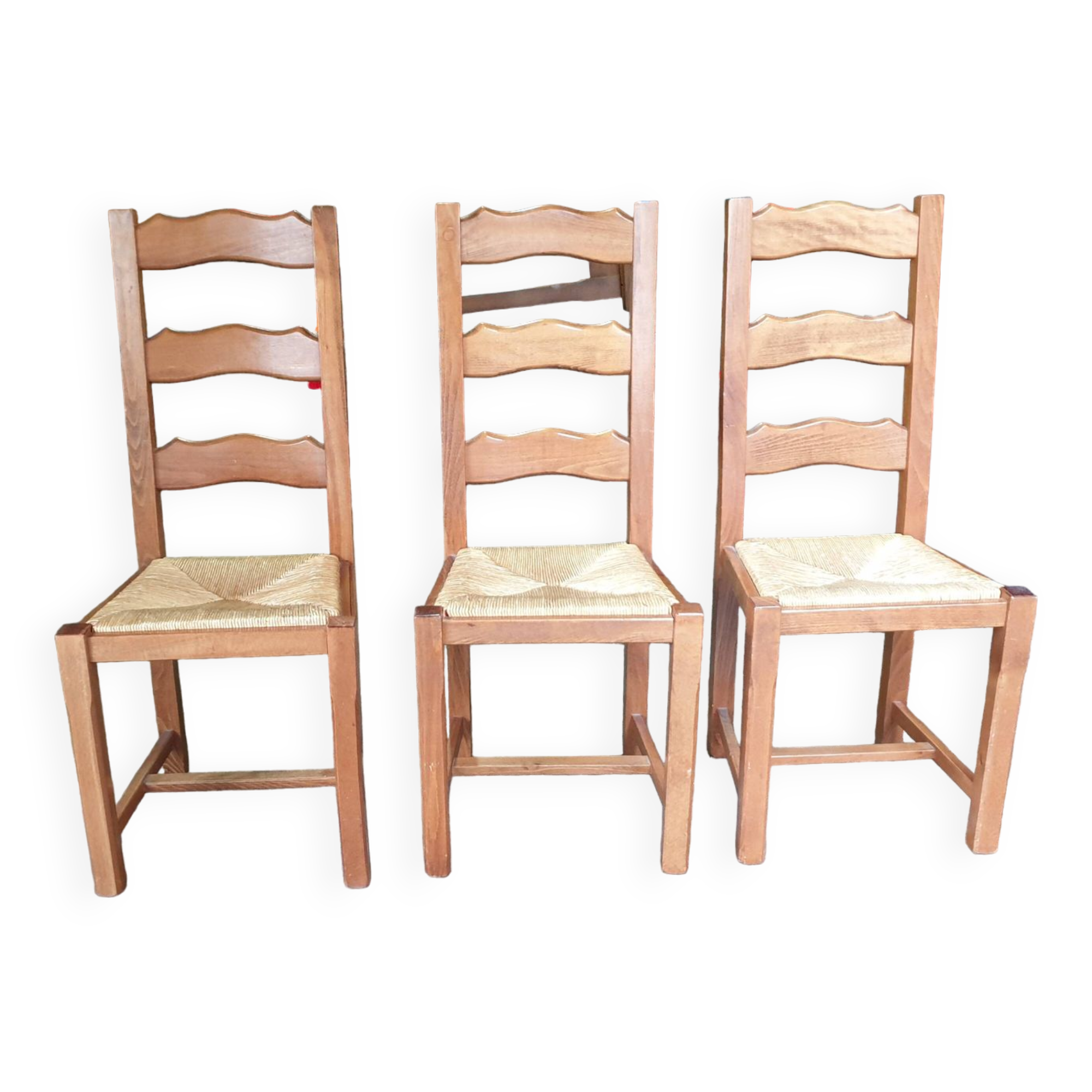 3 solid oak Paillé chairs