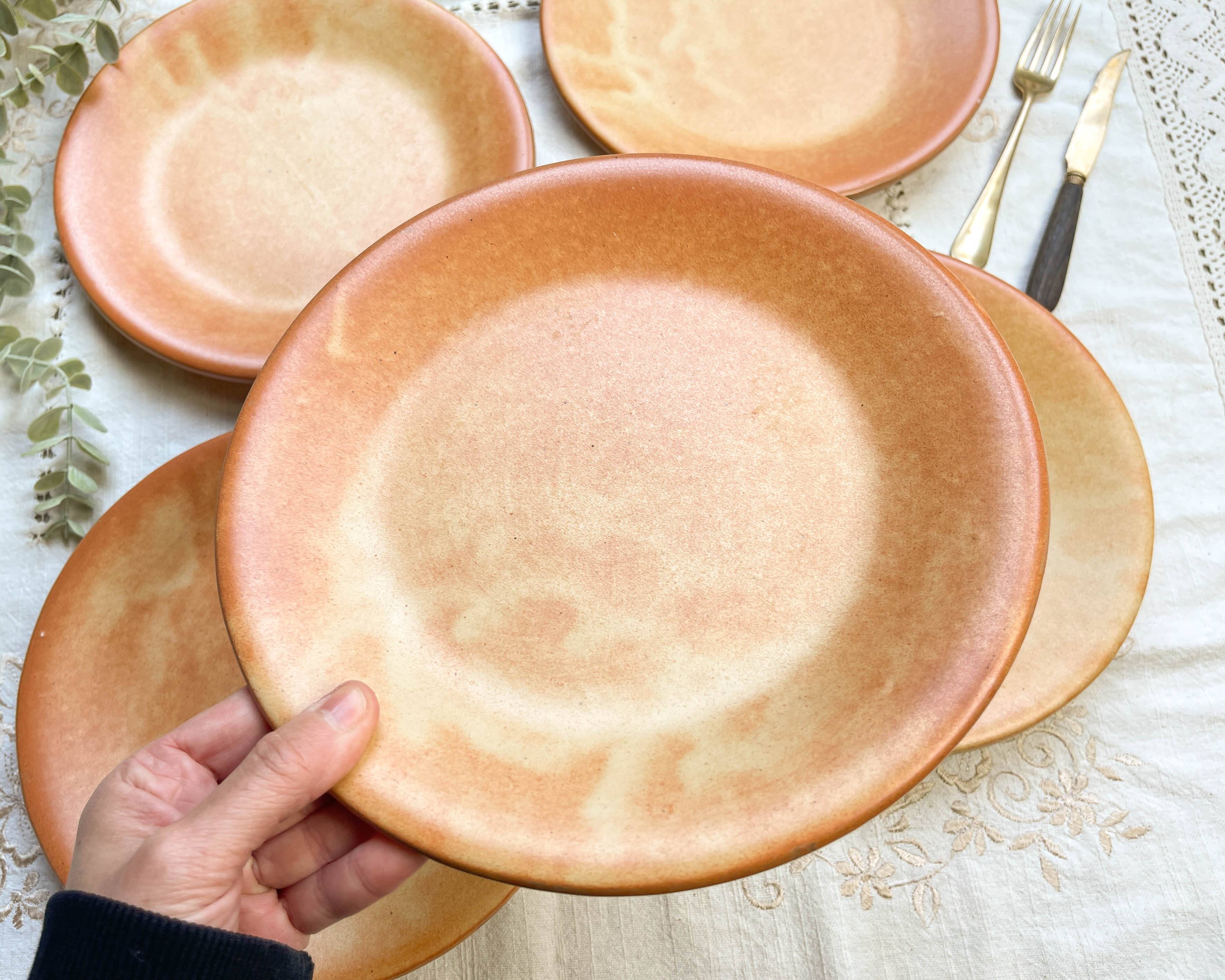 5 Vintage Vallauris Stoneware Plates