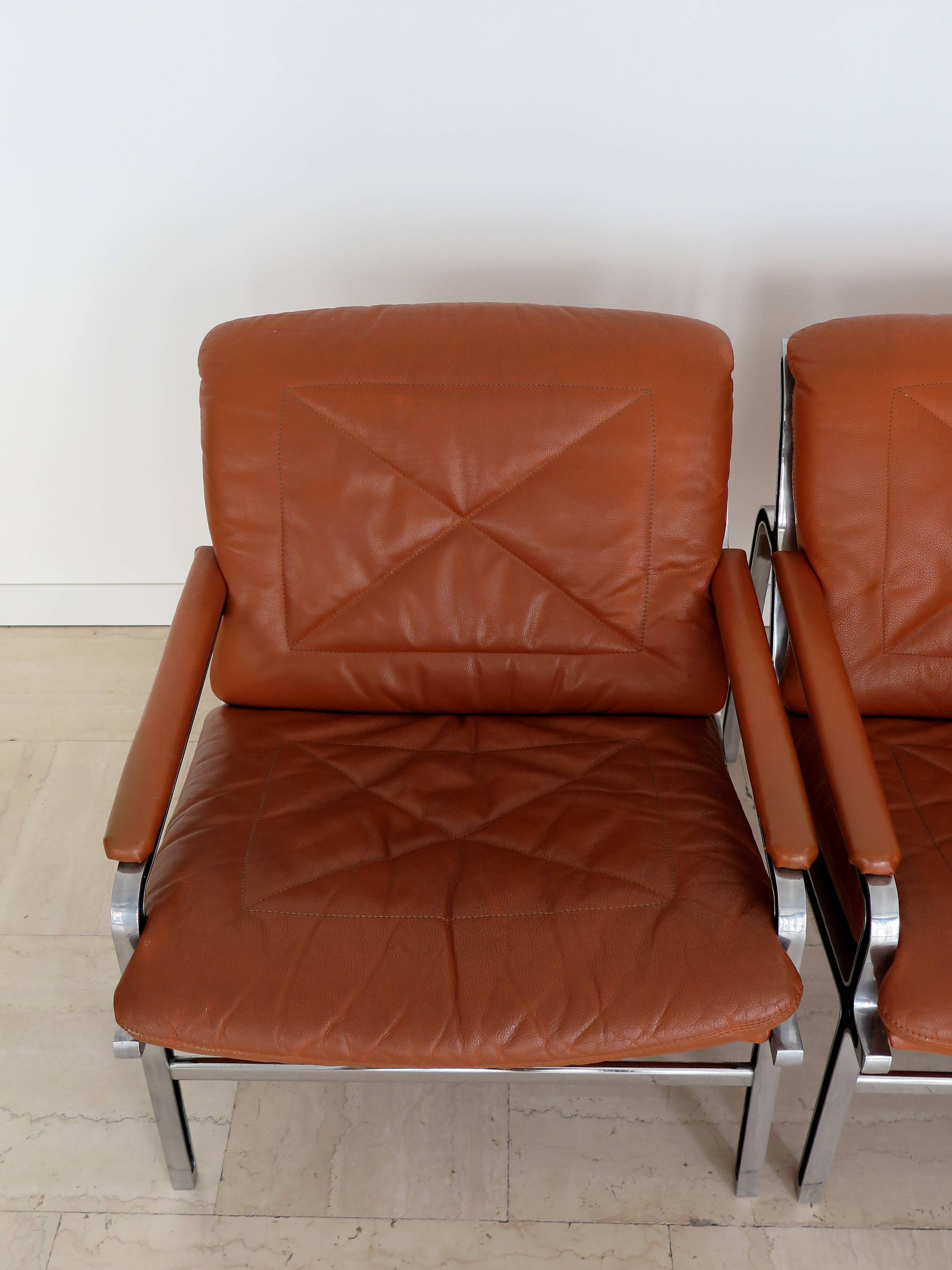 Andre Vandenbeuck for Strassle International armchairs model Aluline, Switzerland 1960s