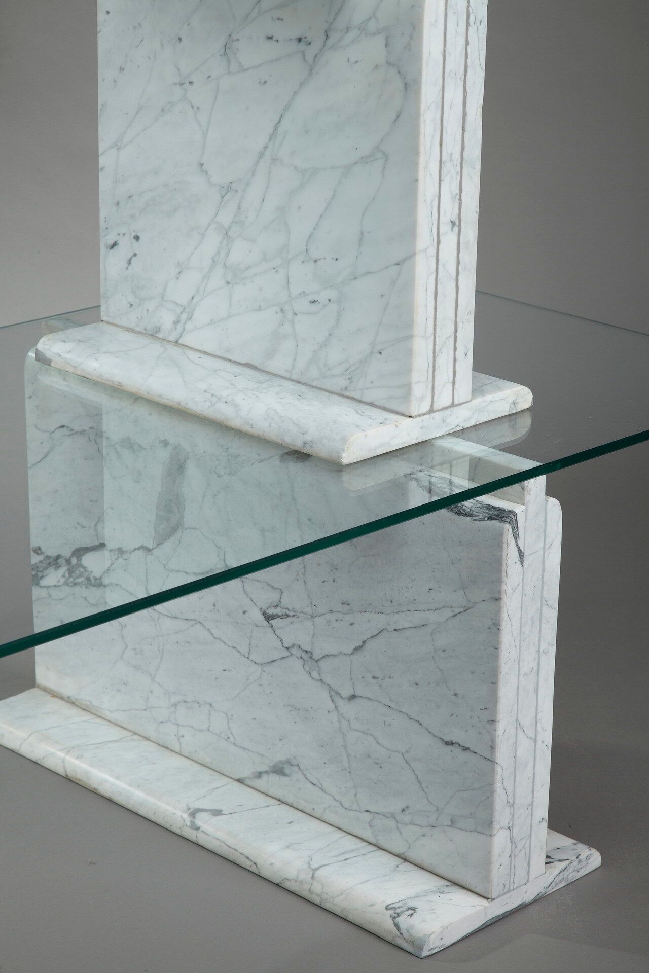 Carrara marble and glass library - 1970