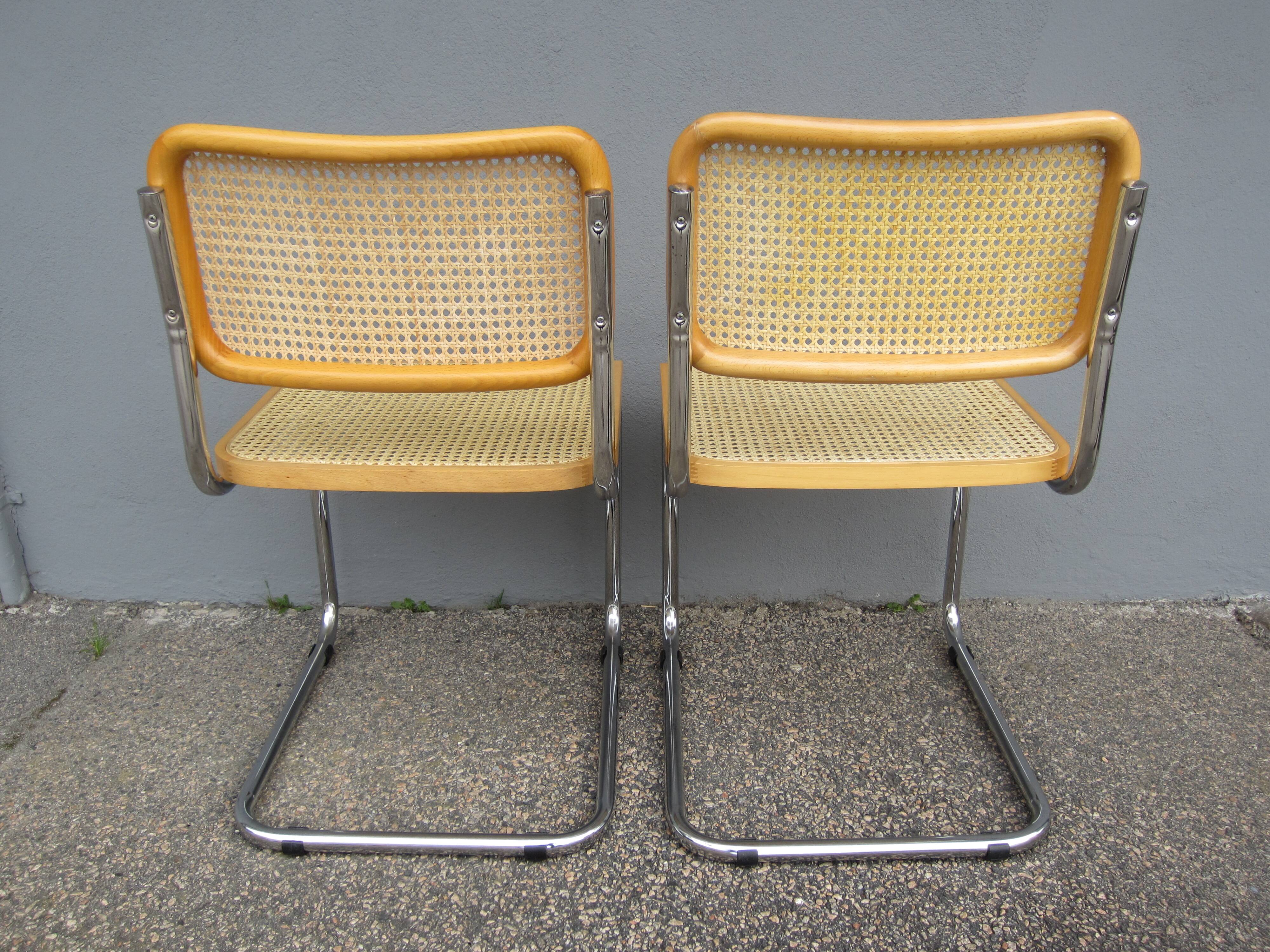 Pair of Cesca B32 Marcel Breuer chairs