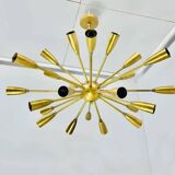 Beautiful Handcrafted Mid Century Sputnik Chandelier |Raw Brass Ceiling Lights|24Arms Modern Fixture
