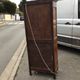 Antique French fruitwood bonnetiere armoire, 18th century