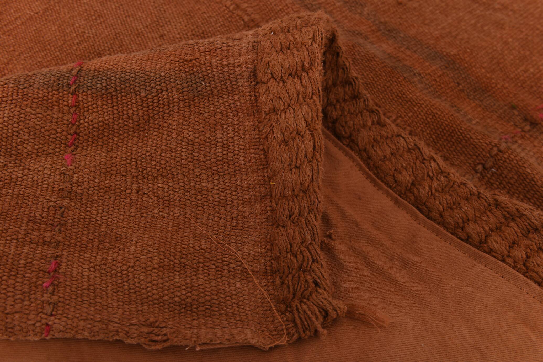 Terracotta Striped Modern Kilim Rug, 154x190Cm