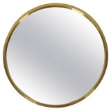 Round brass mirror from the mid-century by Glasmäster in Markaryd, Sweden, 1960s.