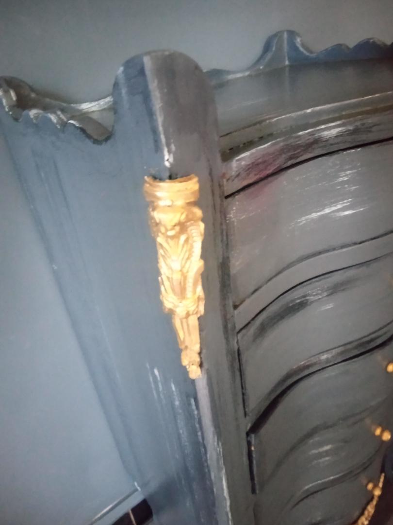 Small grey dresser patinated Louis XV style