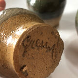 Set of 3 stoneware pots by Jules Guérin