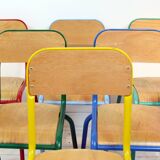 Series of 6 chairs in colored metal