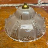 Antique Pendant Light Globe Molded Glass Art Deco Frosted Vintage
