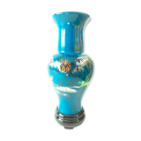 Chinese lacque style vase with bird patterns - perfect condition