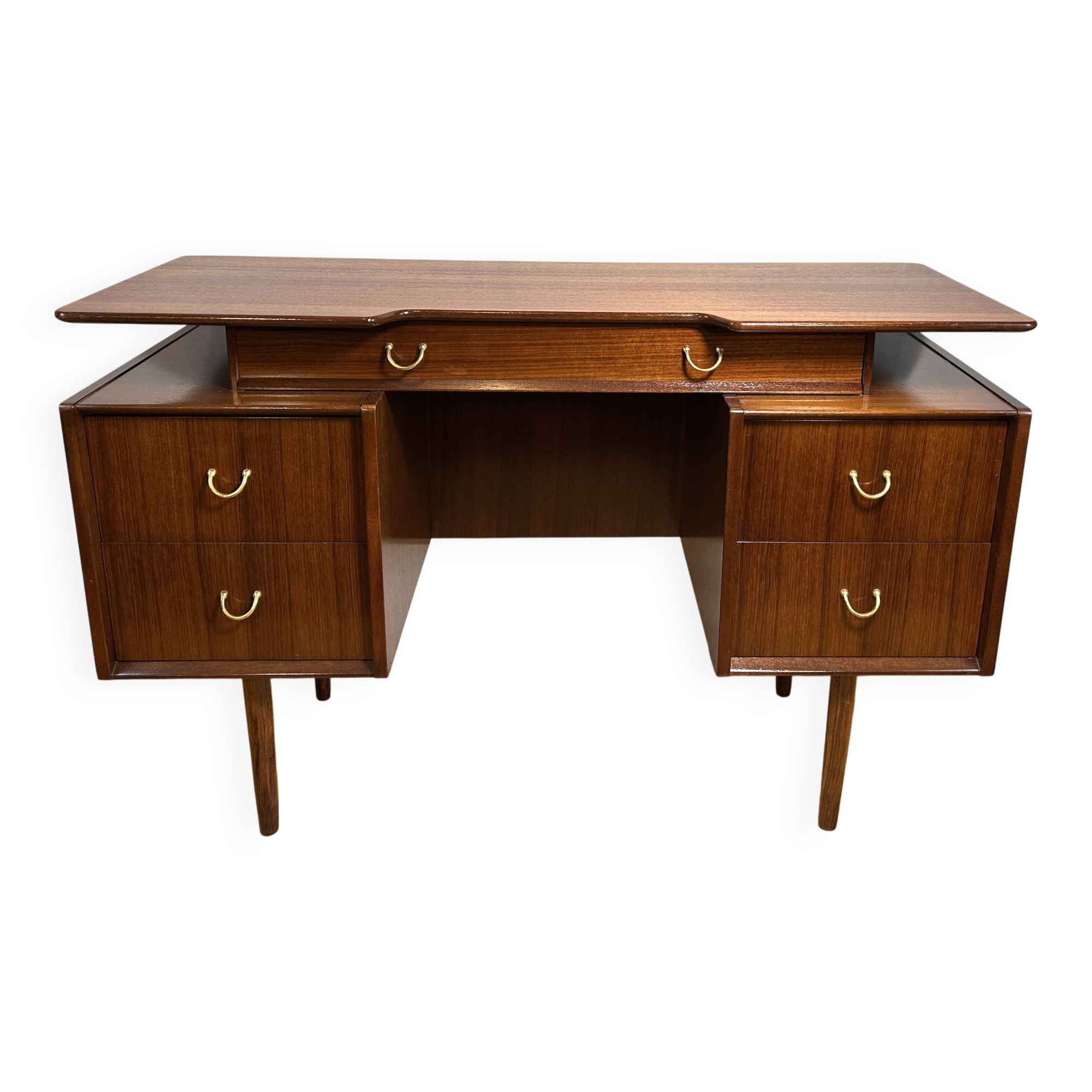 Mid-Century Retro Vintage Teak Floating-Top Desk by GPlan E. Gomme – 1960