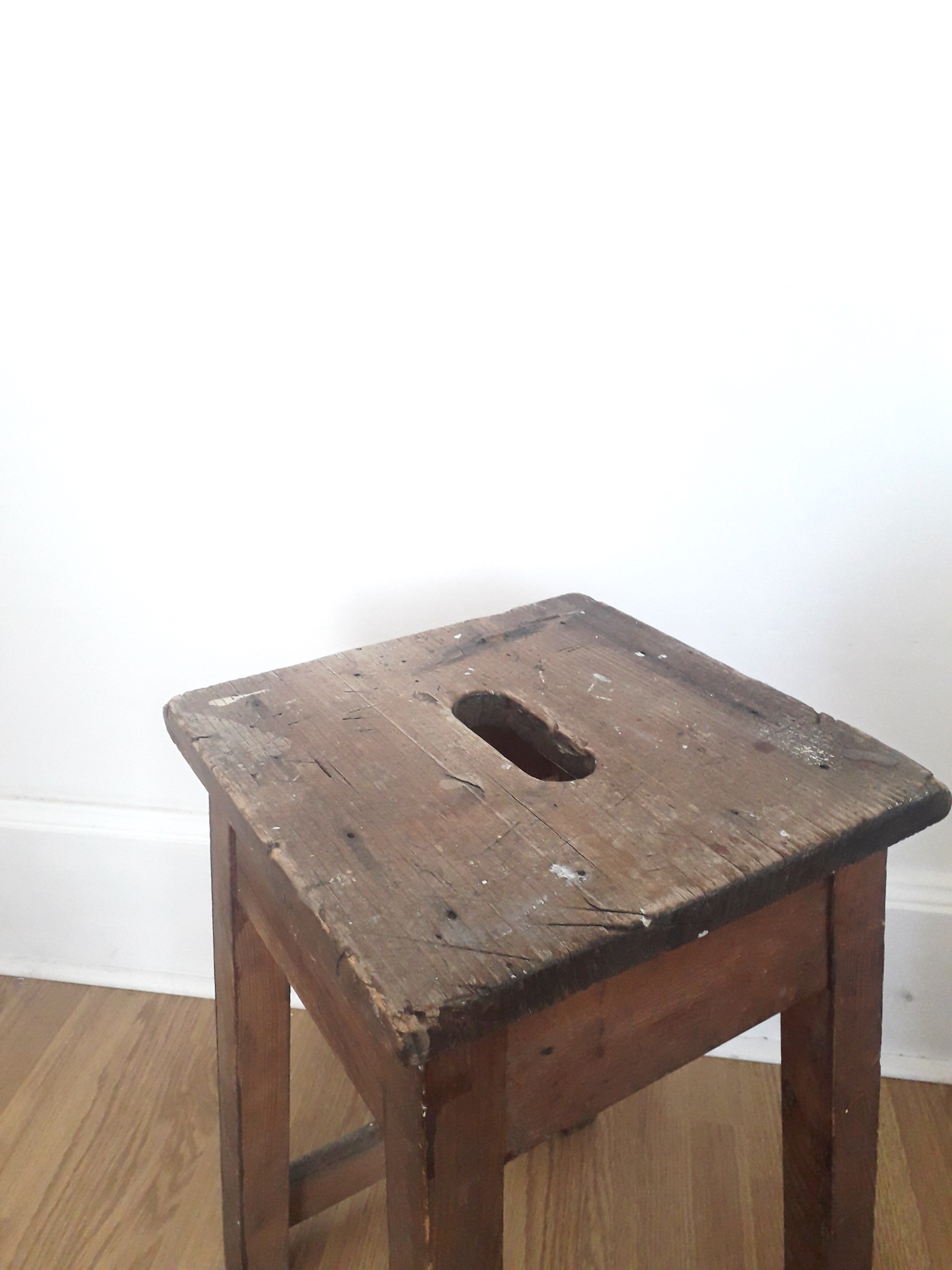 Old wooden workshop stool - 1940