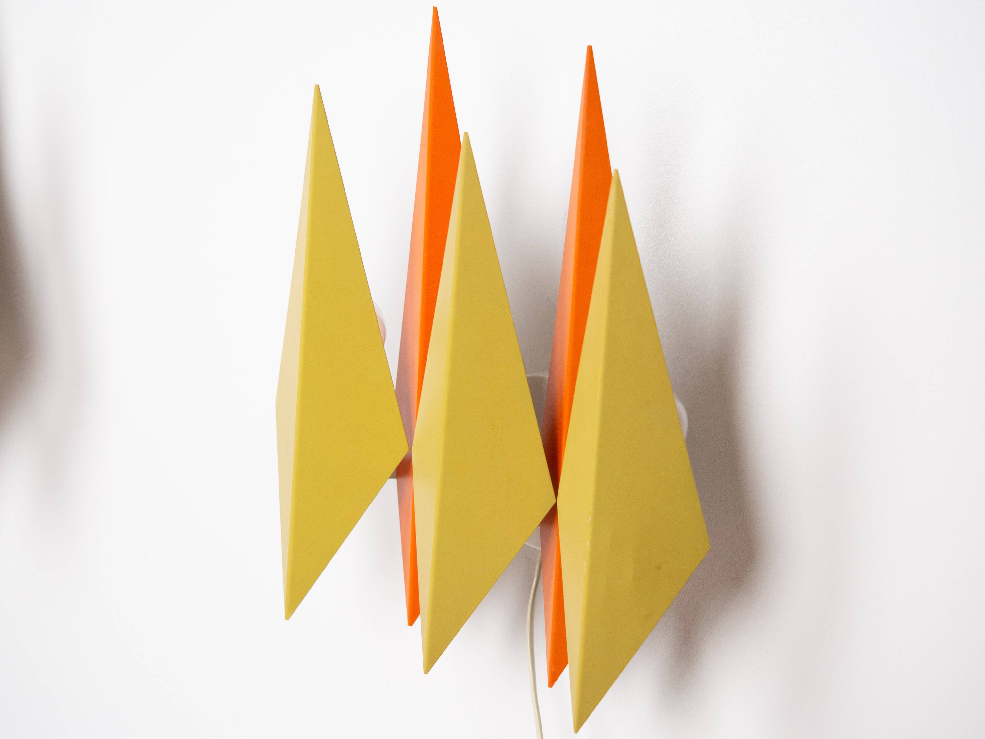 Pair of 2 Danish vintage wall lamps Diamant by Holm Sorensen, 1960s