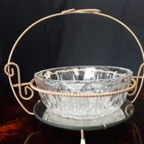 Salad bowl crystal of reims with servant