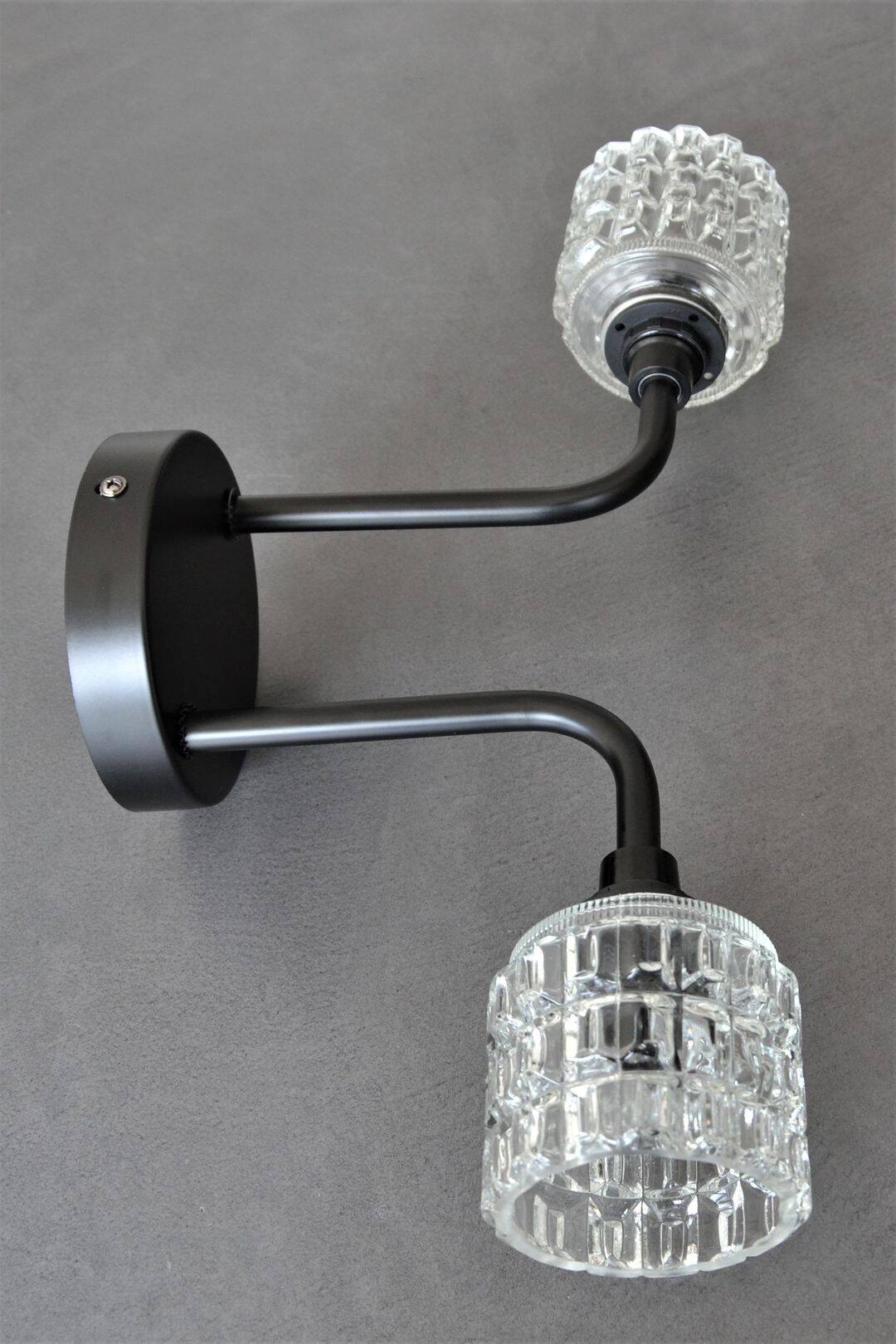 Double cut glass wall light