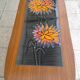 Scandinavian ceramic and teak design vintage coffee table