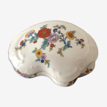 Bonbonnière en porcelaine motifs floraux fin 19eme