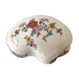 Bonbonnière en porcelaine motifs floraux fin 19eme