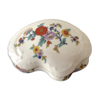 Bonbonnière en porcelaine motifs floraux fin 19eme