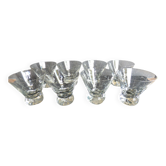 8 crystal digestif glasses with a wheat ear pattern