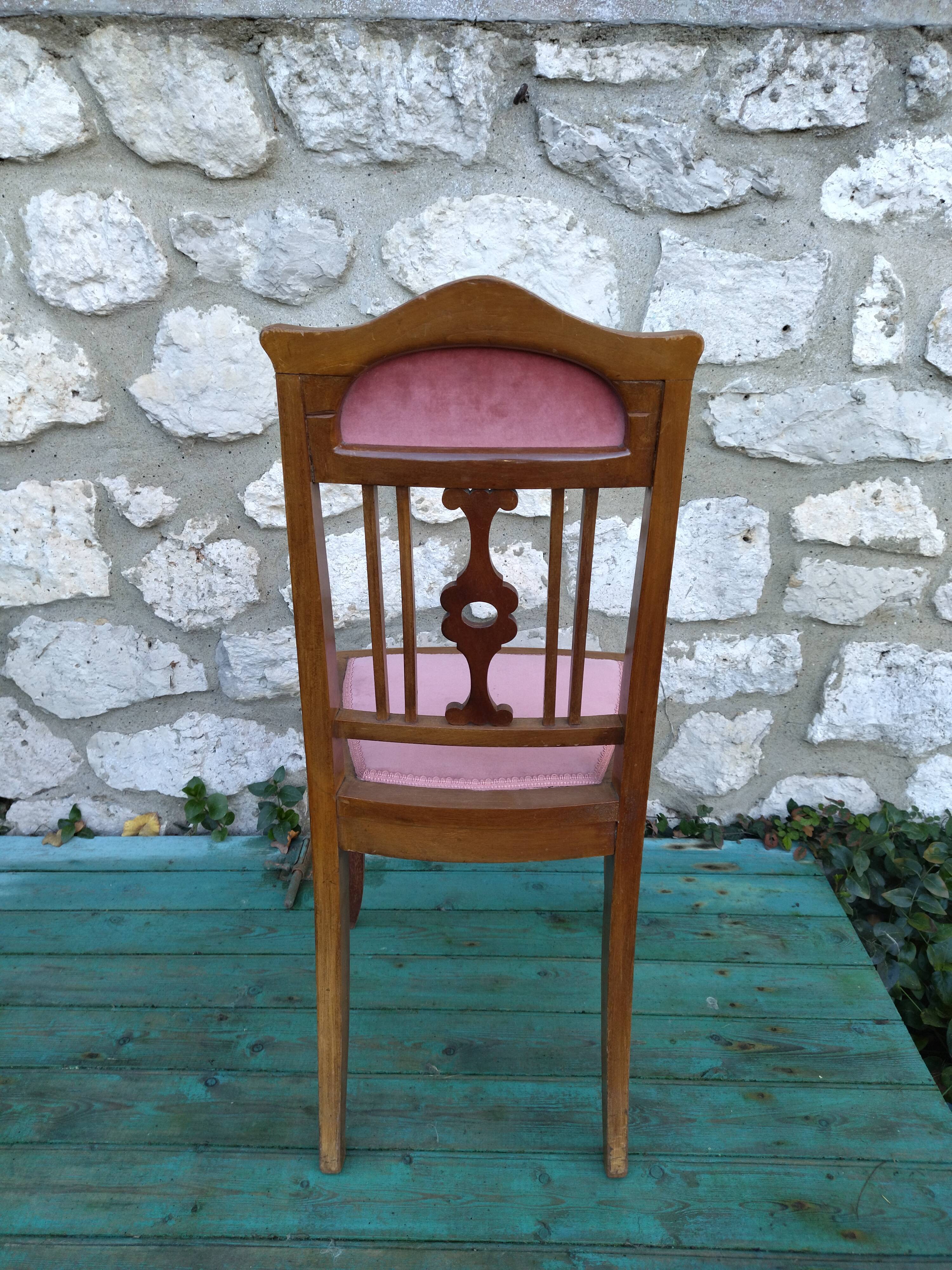 Art-nouveau marquetry chair 1900