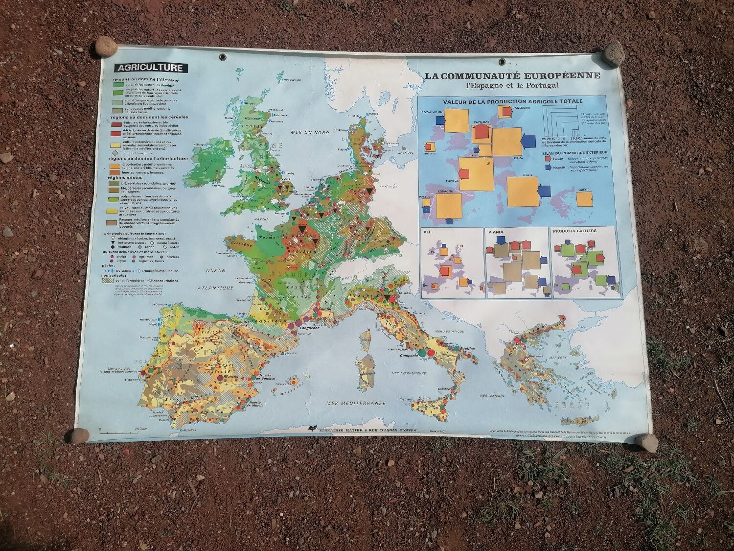 Old big map Hatier: The European community. 154 x 115 cm.