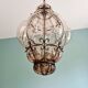 Large Venetian suspension in smoked blown Murano glass, mid-20th century.