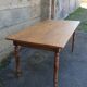 Farm table, turned wooden legs