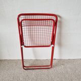 Folding chair made of metal red thread
