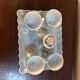 Porcelain egg set 50s shellfish and salt shaker on pearl tray