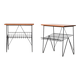 Pair of wooden and metal side tables