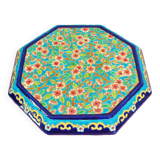 Glazed ceramic trivet, Longwy enamels, art deco