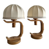 Lampes de table suédoise markslöjd, bois de hêtre vintage, années 1970, moderne suédois