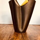 Large Vase Signed Elchinger. Black and yellow in free form. 1950s
