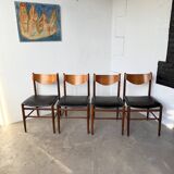 Set of 4 Italian chairs by Gianfranco Frattini.