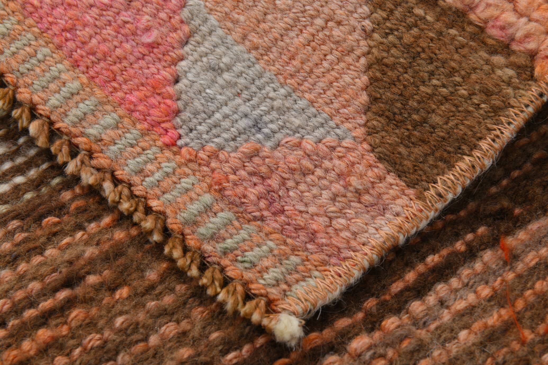 3x10 Orange Brown Handmade Wool Vintage Runner Rug, 103x323Cm SK 18245