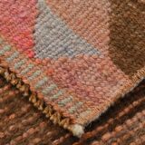 3x10 Orange Brown Handmade Wool Vintage Runner Rug, 103x323Cm SK 18245