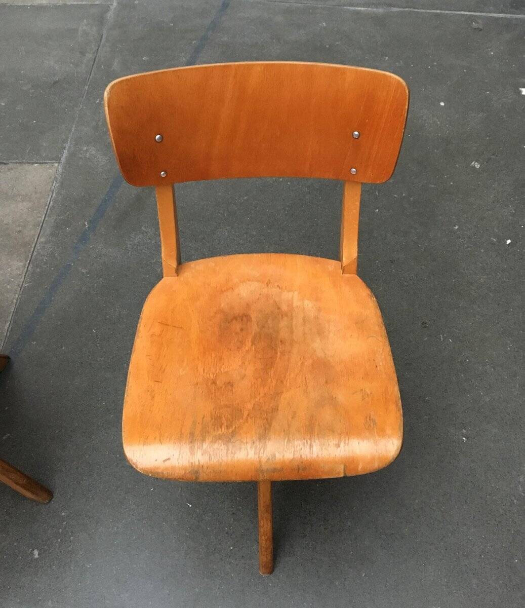 Mid-century German wooden swivel chair for children by Casala