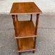 Vintage 3-tier oak side table, removable, 1970.