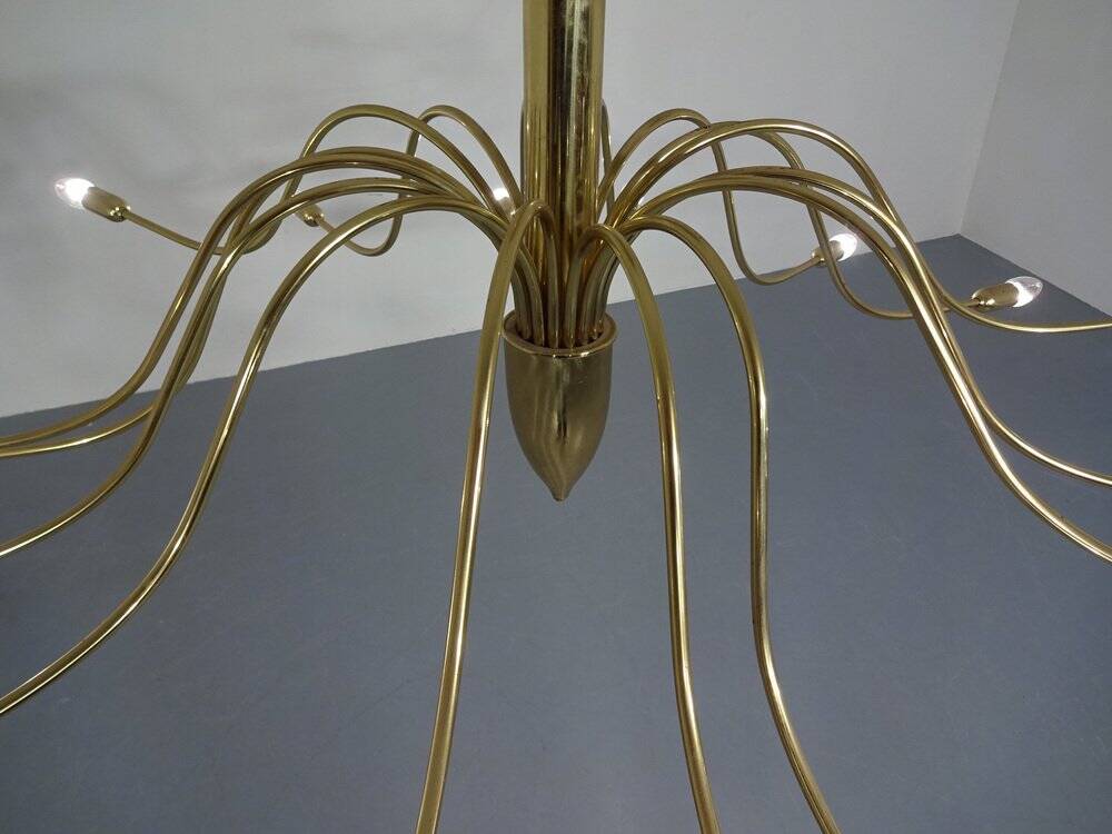 Large Italian brass chandelier, 1960s