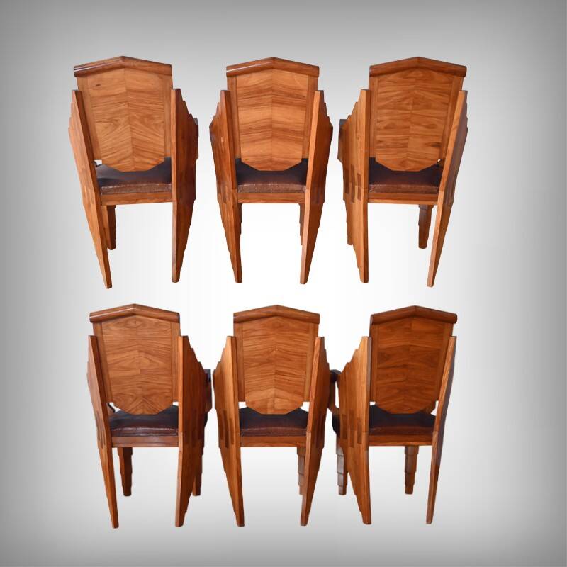 Set of 6 Rosewood Armchairs, Art Deco – 1910