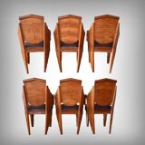 Set of 6 Rosewood Armchairs, Art Deco – 1910