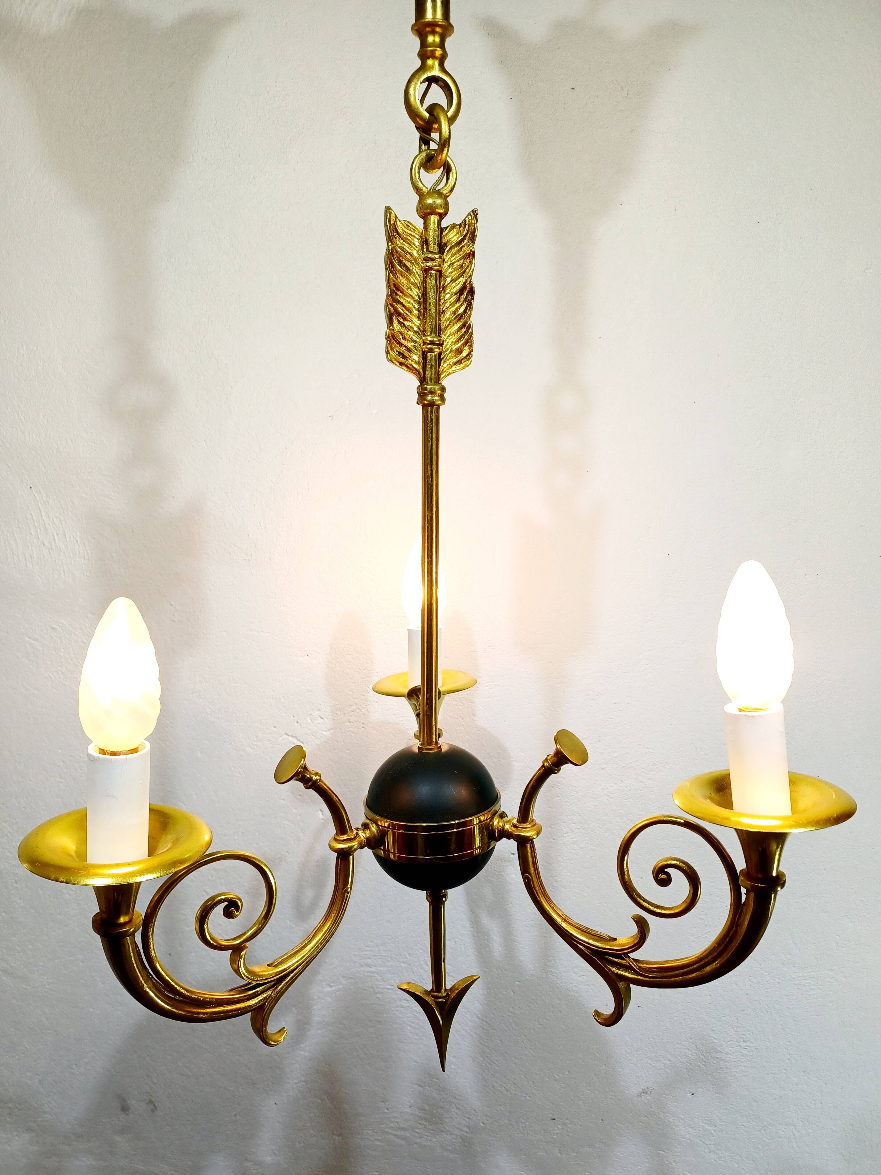 Empire Arrow Chandelier 3 Lights Bronze
